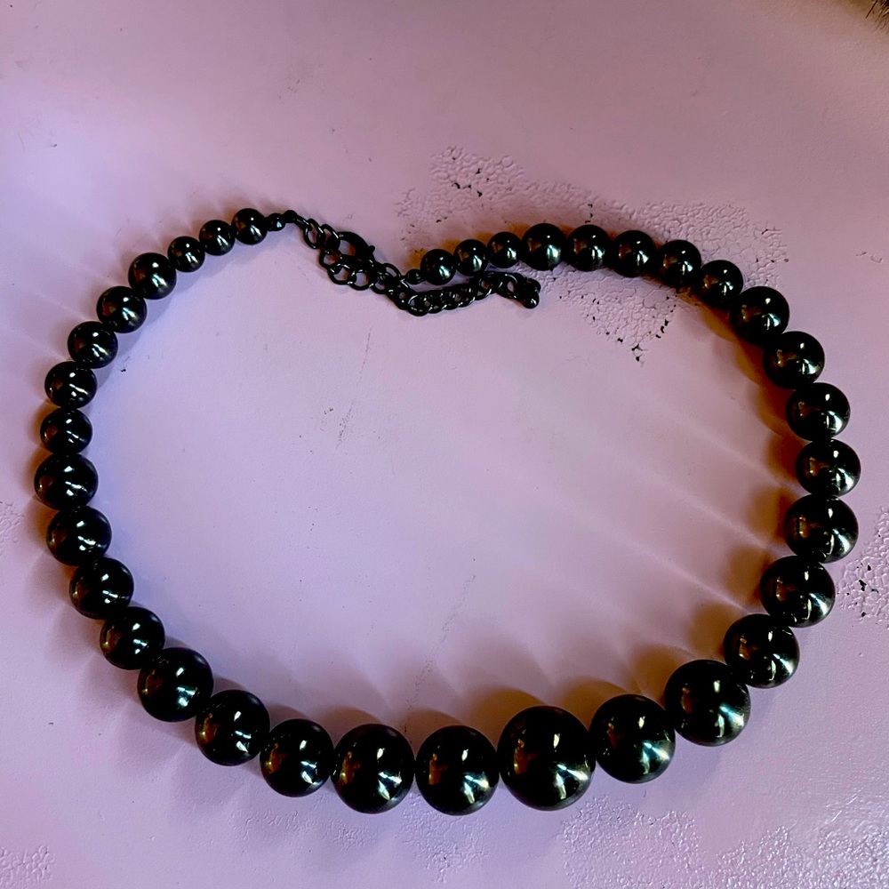 Black beaded necklace